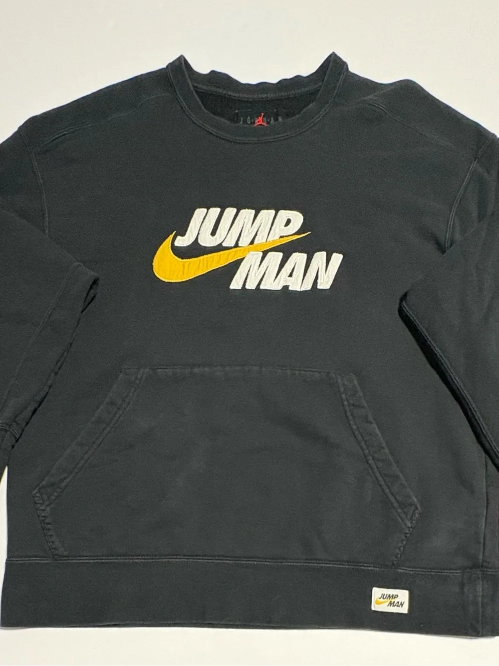 Jordan Black Crewneck Sweater with Gold Accents